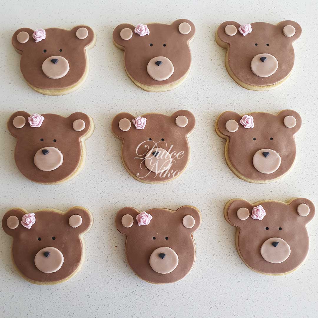 Galletas de Osita Moño Rosa - DulceNiko - Repostería y Dulces